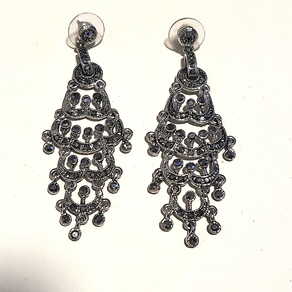 Silver long earings